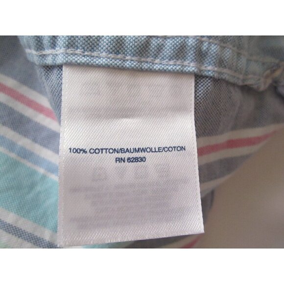 Men Lands; End Sail Rigged Oxfor Traditional Fit Short Sleeve Shirt Sz L (MT284) - Picture 3 of 9